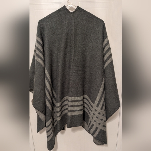3/$20 Reversible Poncho, Grey - Picture 2 of 3